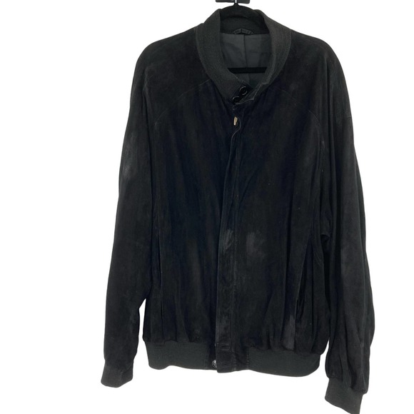 Vintage Bally of Switzerland Suede Leather Black Jacket Mens 42 2XL